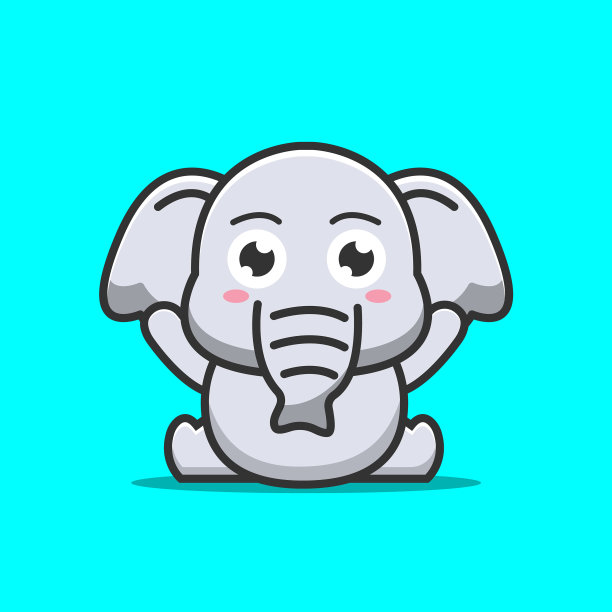 快乐可爱的大象图片下载