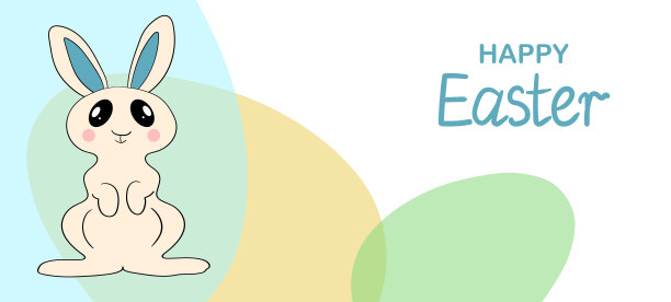 复活节背景有彩蛋、兔子。复活节快乐横幅。模板设计贺卡，明信片，网页，墙纸，海报。假日现代框架。向量股票插图图片下载