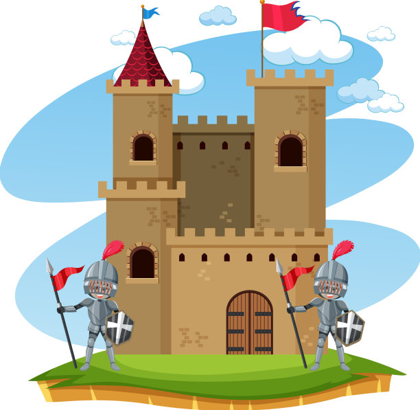 城堡前的骑士图片下载