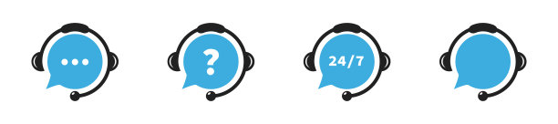 支持服务图标设置。呼叫中心图标。客户支持的象征。语音泡泡耳机图标。矢量插图。图片下载