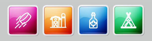 设置线曲棍球冰球农场房子瓶子枫树图片下载