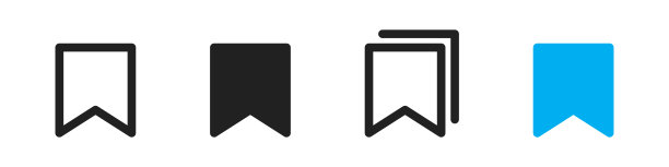 书签图标集。向量grapgic元素。保存的象征。书签的迹象。图片下载