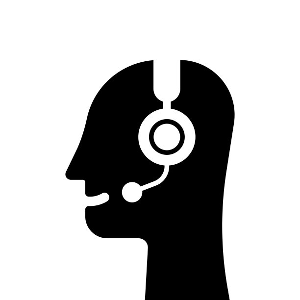 黑色抽象头像热线或支持服务图片下载