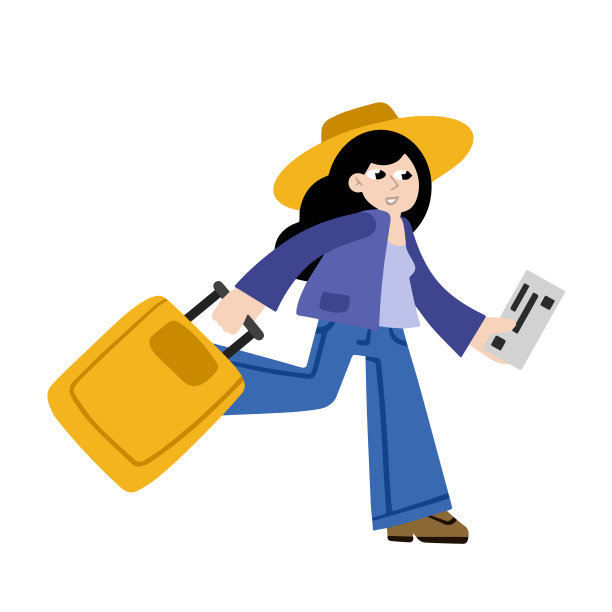 机场的女人提着行李箱，很匆忙图片下载