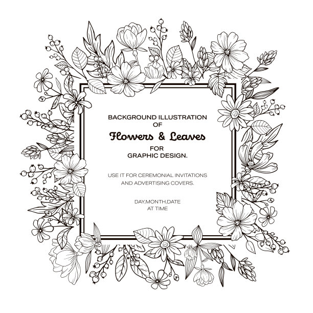 设计模板装饰花，金色线条图纸在海军背景。图片下载