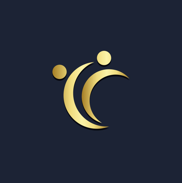 曲线抽象人物伙伴金色Logo图片下载