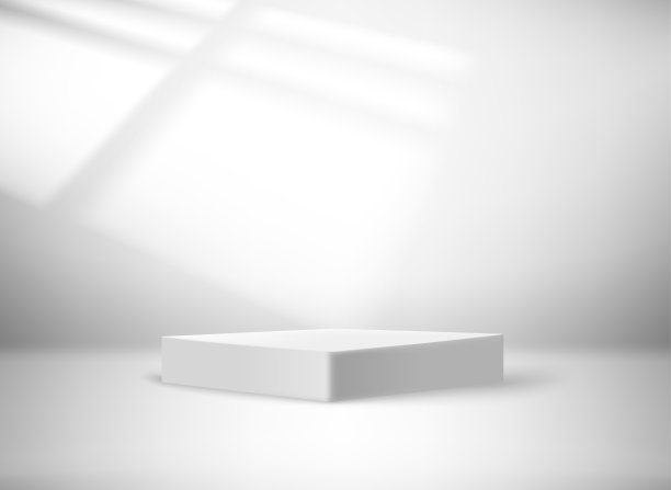 明亮的工作室，阳光闪耀的窗户。带有阴影叠加效果的3D矢量图图片下载