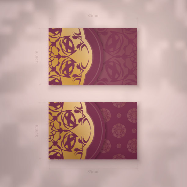 古董金图案勃艮第名片图片下载