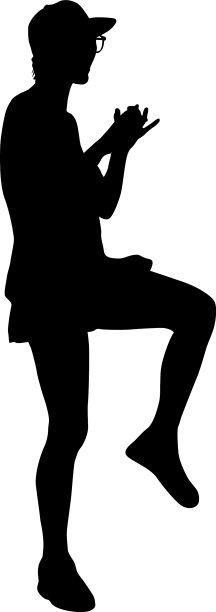 一个行走在白色地毯上的女人的剪影图片下载