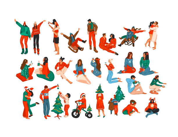 手绘抽象库存图形冬季图片下载