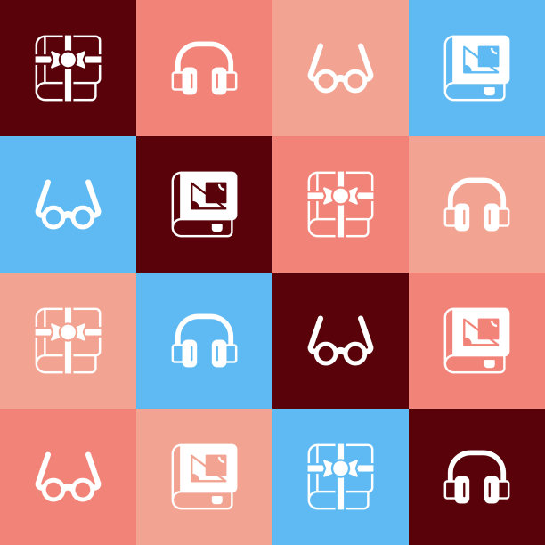 设置波普艺术书籍作为礼物耳机眼镜图片下载