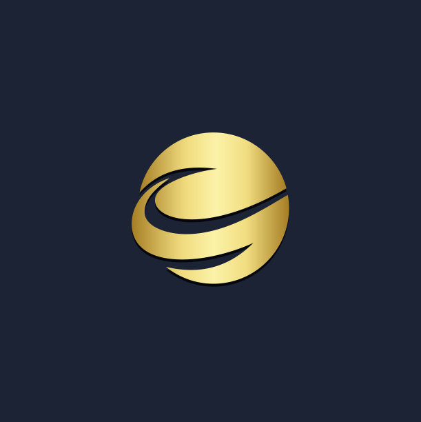 金色轨道抽象圆形Logo图片下载