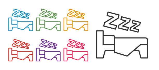 设置线路时间休眠图标隔离在白色图片下载