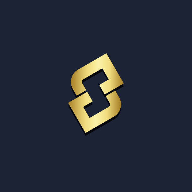 S初始形状线金色标志图片下载