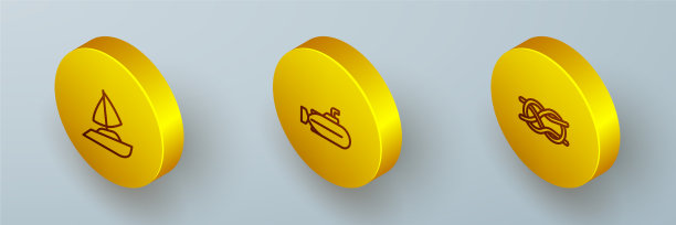 设置等距线游艇帆船潜艇和图片下载