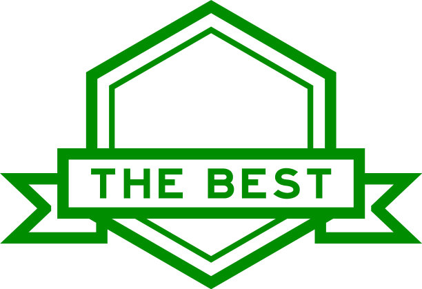 六边形的复古标签旗帜在绿色的颜色与图片下载