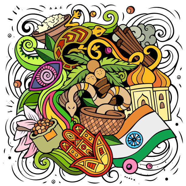 印度手绘涂鸦图片下载