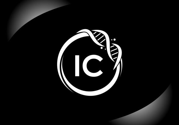 黑色字母IC的字母组成一个圆圈图片下载