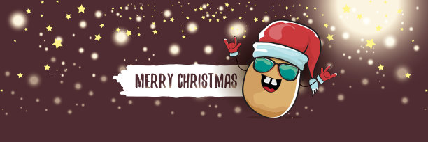 时髦的卡通微笑圣诞老人土豆图片下载