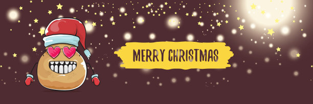 时髦的卡通微笑圣诞老人土豆图片下载