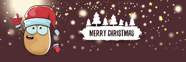 时髦的卡通微笑圣诞老人土豆图片下载