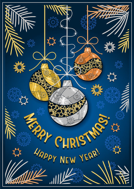 蒸汽朋克风格的贺卡模板图片下载