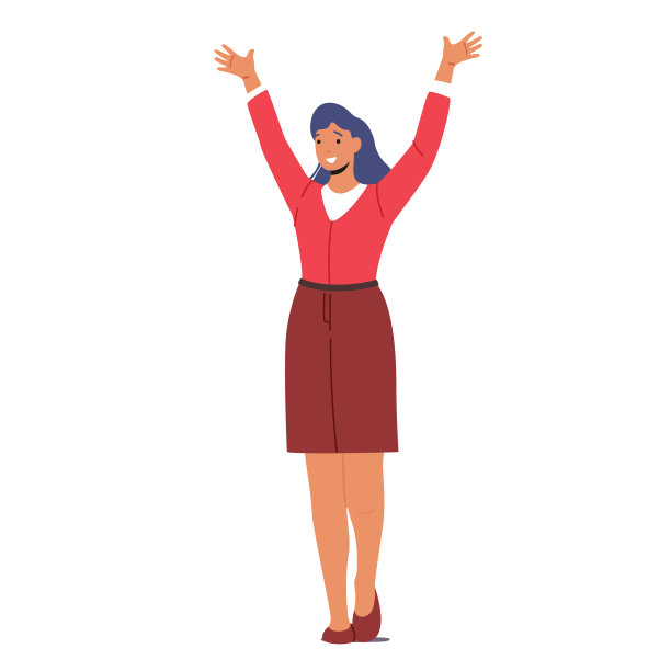 女人挥手说幸福女人字图片下载