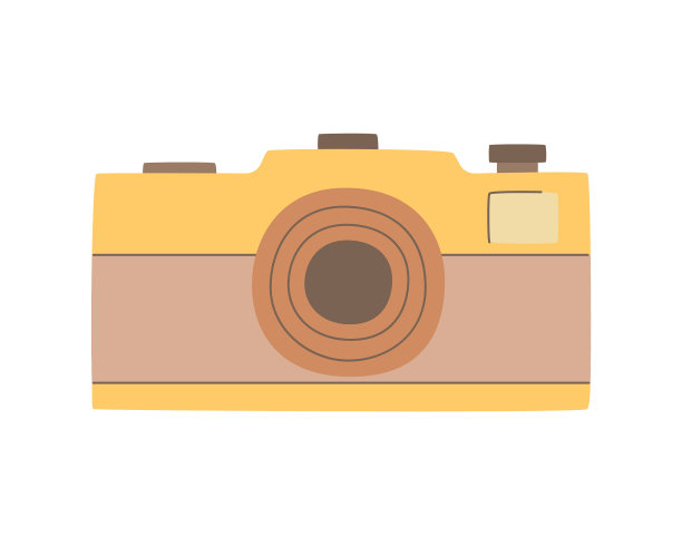 白色背景上孤立的复古相机图片下载