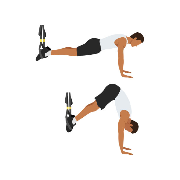 一名男子在做TRX吊带时看到了长矛运动图片下载