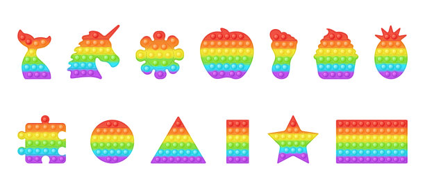 一组几何形状和食物形式使它流行起来图片下载