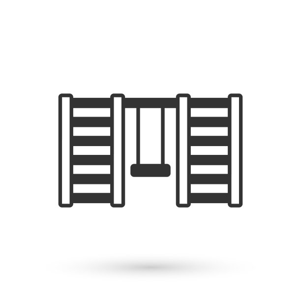 灰色木制瑞典墙图标孤立在白色上图片下载