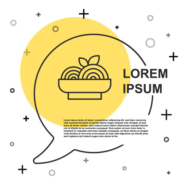 黑线意大利面图标孤立在白色图片下载