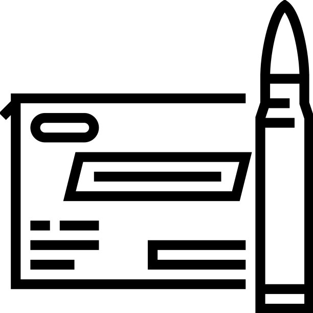 中心发火步枪弹药线条图标图片下载