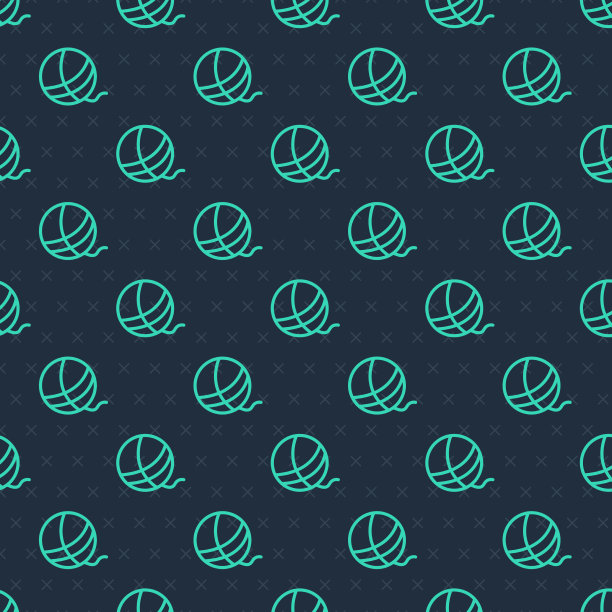 绿线纱球图标隔离无缝图片下载