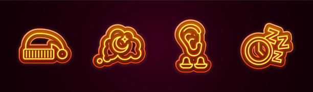 设线睡觉帽子梦耳塞和耳朵图片下载