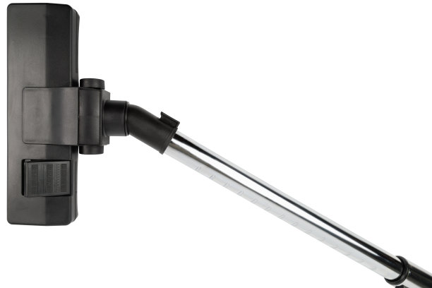 黑色吸尘器刷与银色管孤立在白色背景图片下载