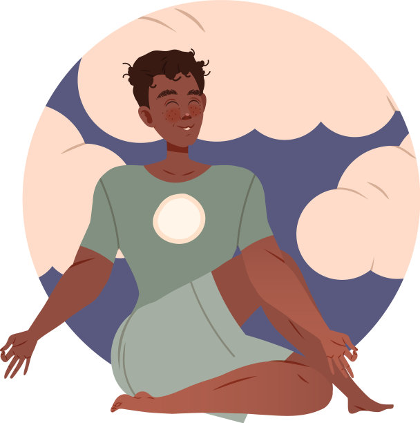 非裔美国人以半主式冥想图片下载