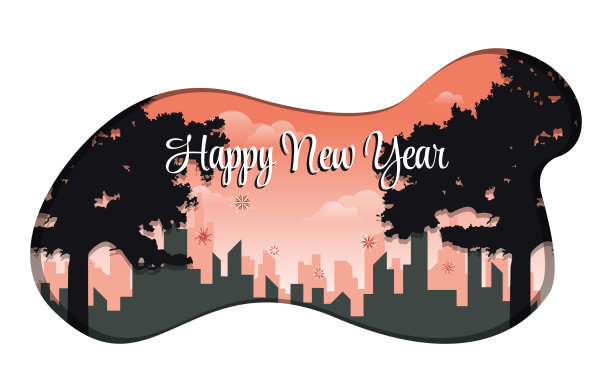 城市景观城市建设新年快乐图片下载