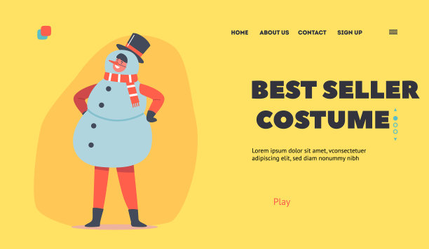 雪人童装登陆页面模板图片下载
