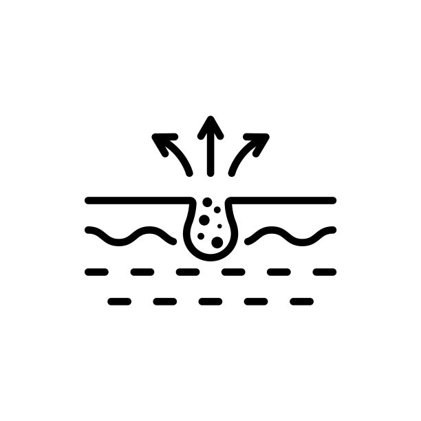 清洁堵塞的深层毛孔线图标面部皮肤图片下载