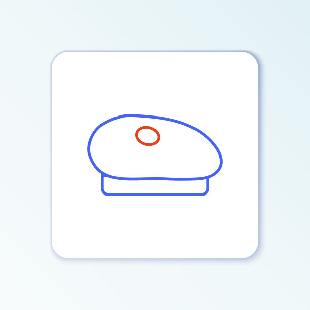 线法国贝雷帽图标孤立在白色图片下载