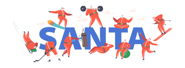 圣诞老人冬季运动活动概念图片下载