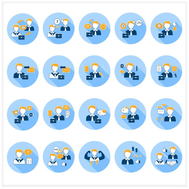 有效的沟通平面图标设置图片下载