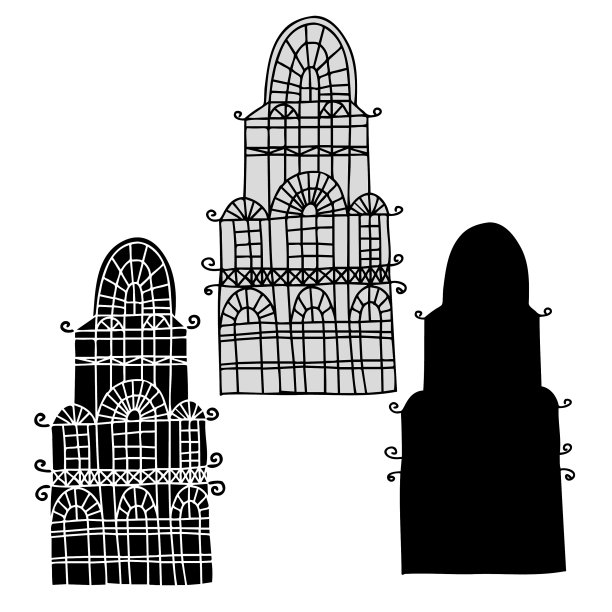 孤立的黑白套设计图片下载