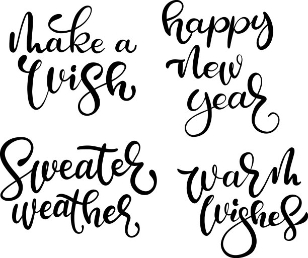 一套圣诞节手写短语图片下载