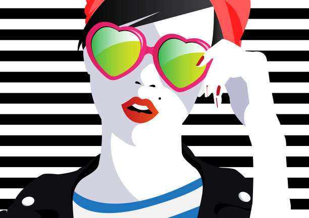 时尚少女风格的流行艺术图片下载