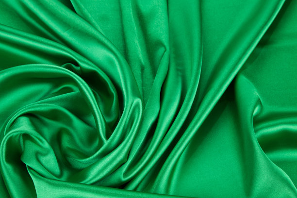 绿色真丝布质地特写。图片下载