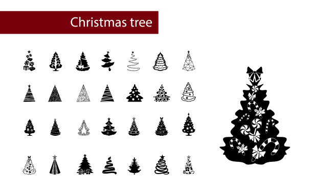 圣诞树图标集图片下载