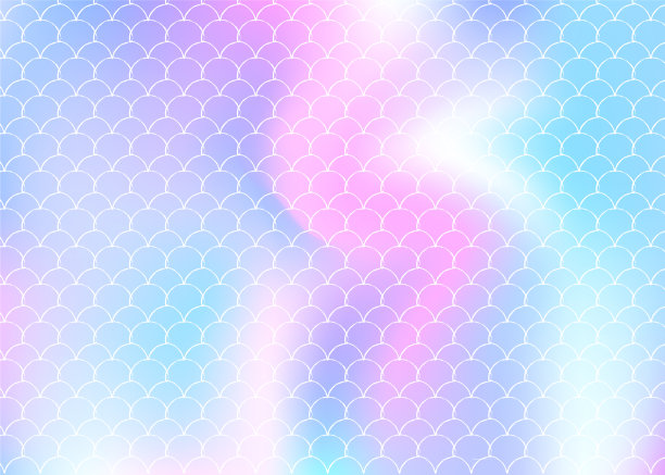 渐变美人鱼背景与全息图片下载