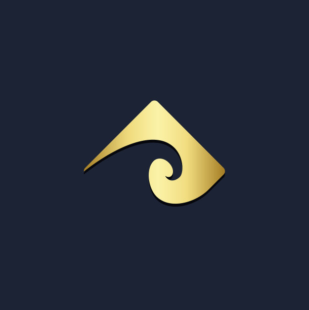 金色抽象波浪标志图片下载